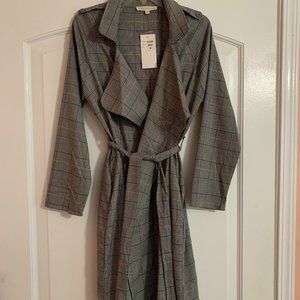 Long Lightweight Plaid Coat